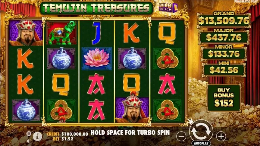 Temujin Treasures slot screenshot 1