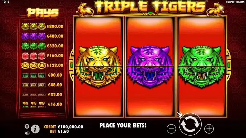 Triple Tigers slot screenshot 1