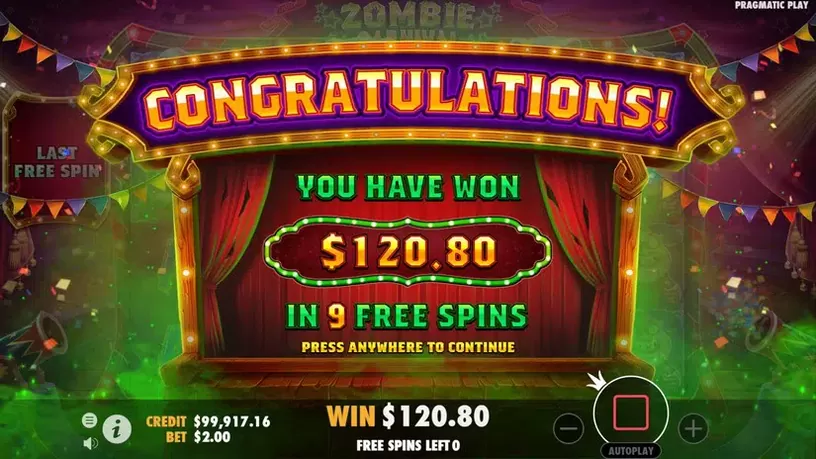 Zombie Carnival slot screenshot 7