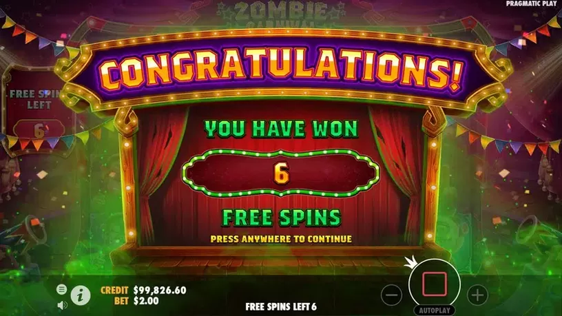Zombie Carnival slot screenshot 4