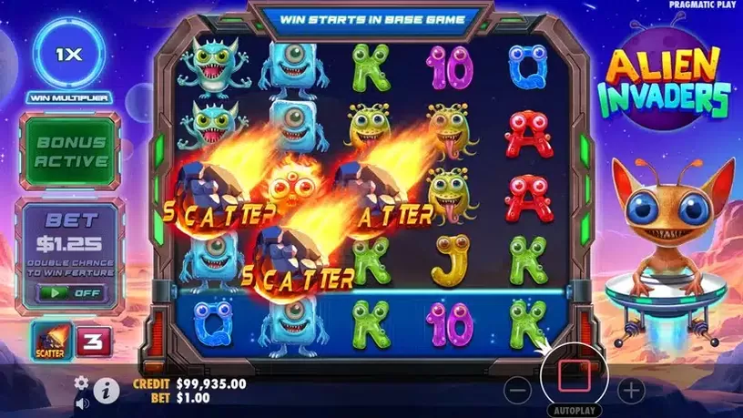 Alien Invaders slot screenshot 2