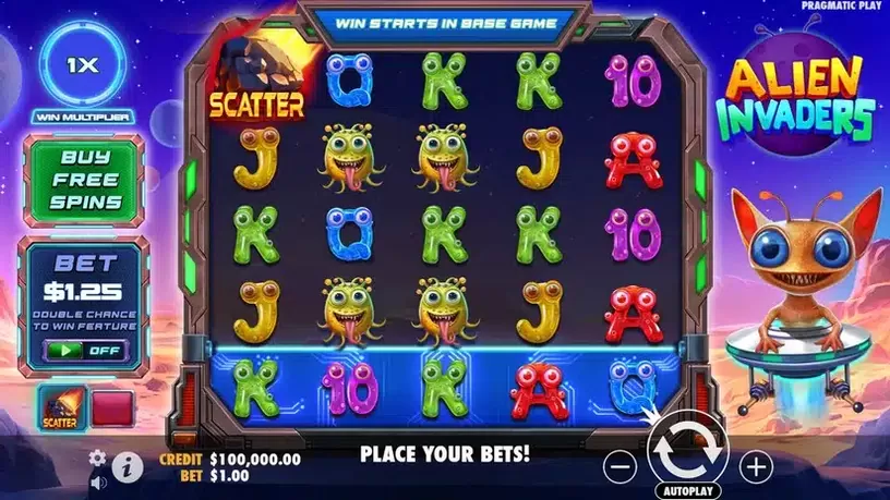 Alien Invaders slot screenshot 1