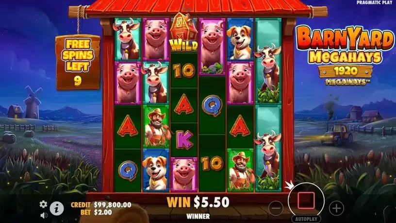Barnyard Megahays Megaways slot screenshot 4