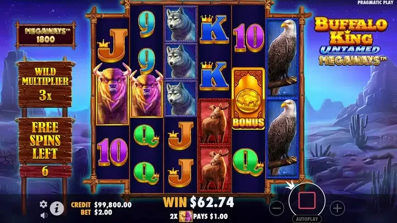 Buffalo King Untamed Megaways slot screenshot 4