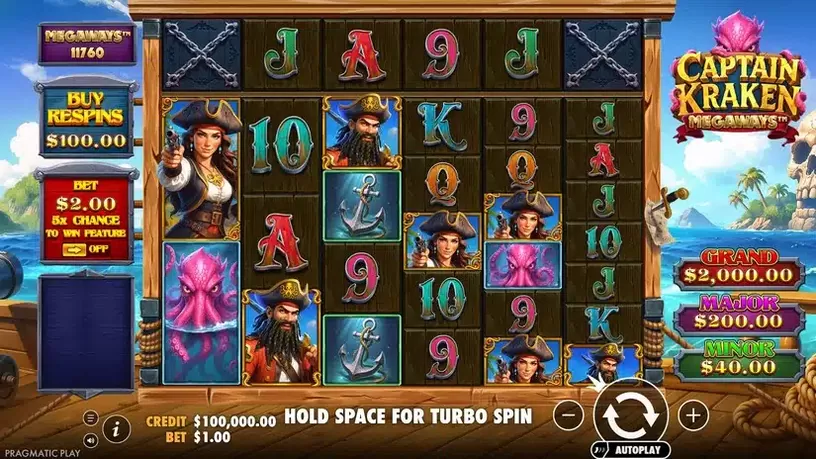 Captain Kraken Megaways slot screenshot 1