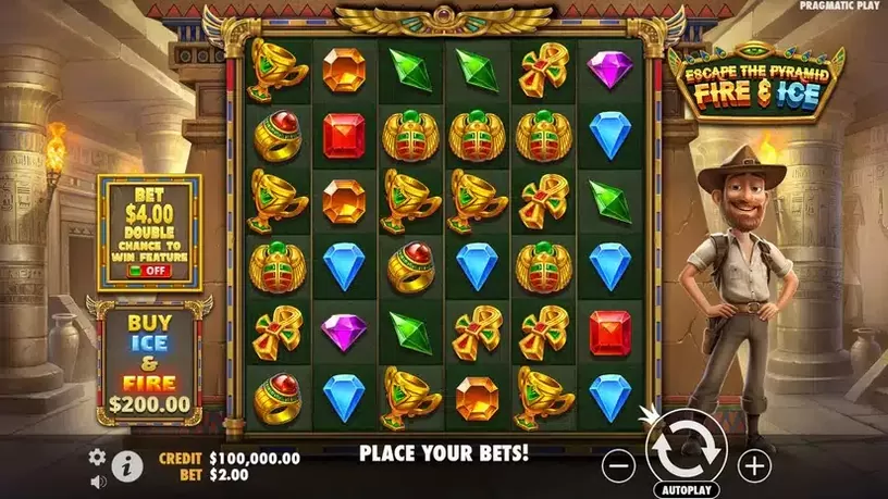 Escape the Pyramid – Fire & Ice slot screenshot 1