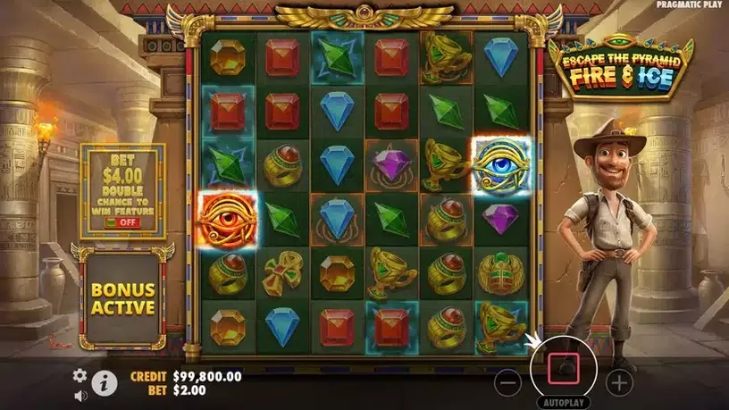 Escape the Pyramid – Fire & Ice slot screenshot 2