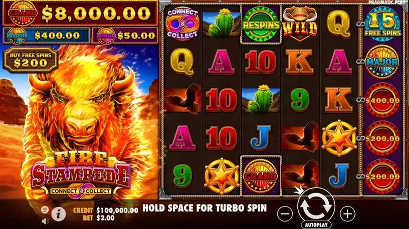 Fire Stampede slot screenshot 1