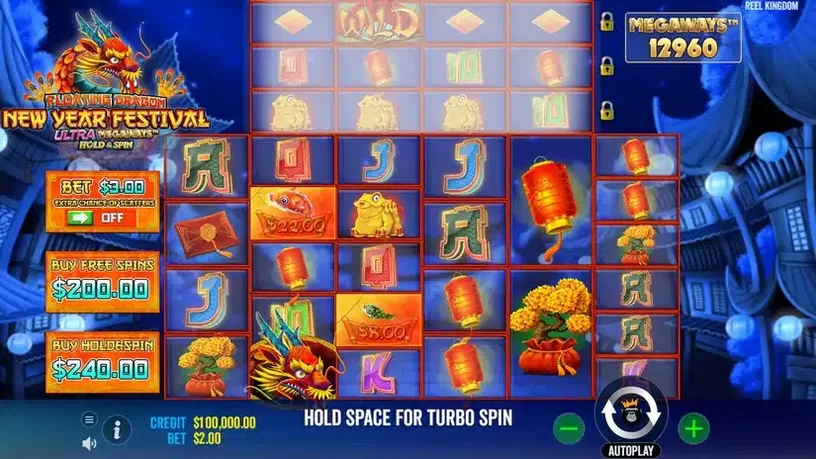 Floating Dragon New Year Festival Ultra Megaways Hold & Spin slot screenshot 1