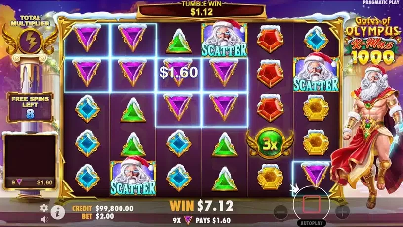 Gates of Olympus Xmas 1000 slot screenshot 2