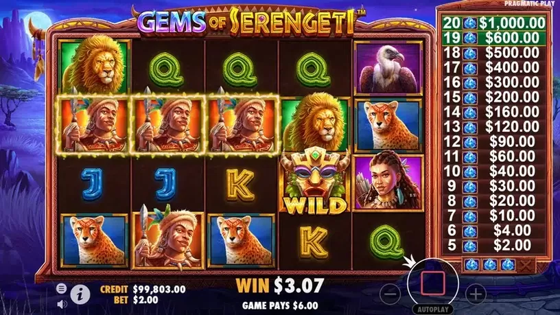 Gems of Serengeti slot screenshot 6
