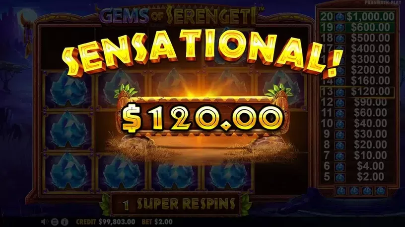 Gems of Serengeti slot screenshot 8