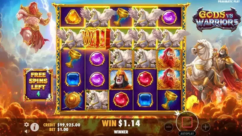 Gods vs Warriors slot screenshot 4