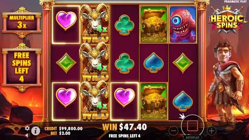 Heroic Spins slot screenshot 6