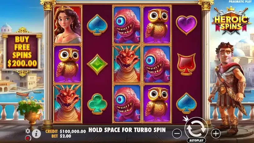 Heroic Spins slot screenshot 1