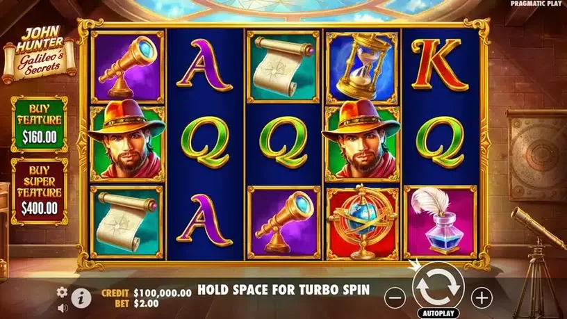 John Hunter and Galileo’s Secrets slot screenshot 1