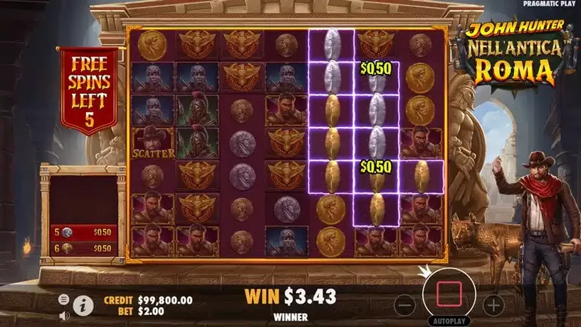 John Hunter Nell’Antica Roma slot screenshot 4