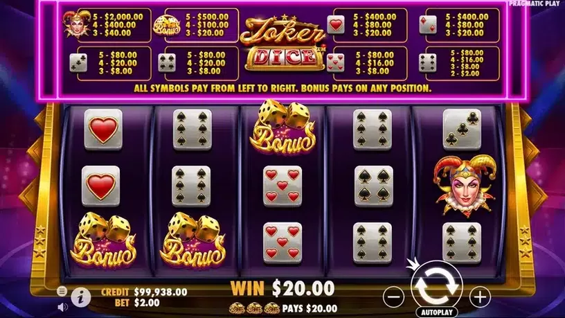 Joker’s Jewels Dice slot screenshot 4