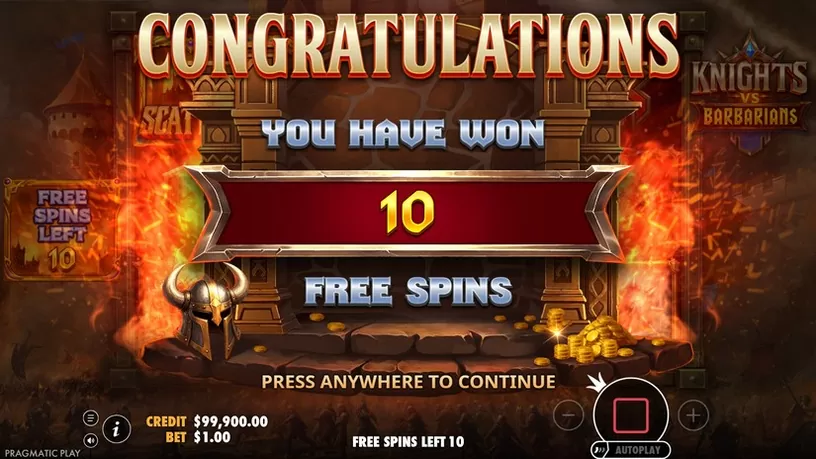 Knights vs Barbarians slot screenshot 3