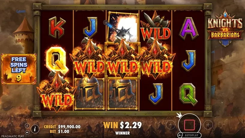 Knights vs Barbarians slot screenshot 4