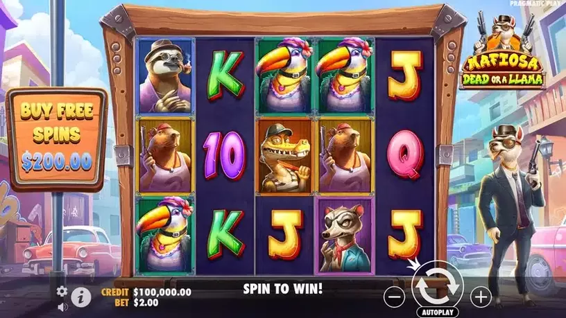 Mafiosa Dead or a Llama slot screenshot 1