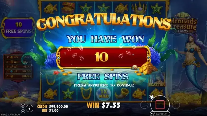 Mermaid’s Treasure Trove slot screenshot 2