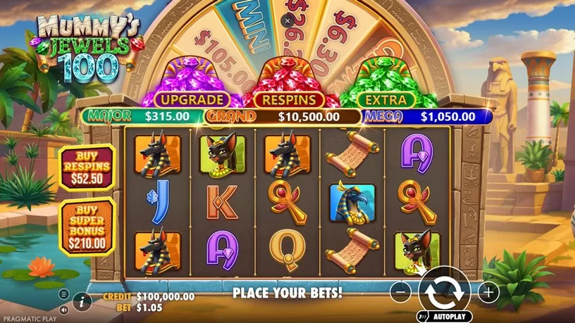 Mummy’s Jewels 100 slot screenshot 1