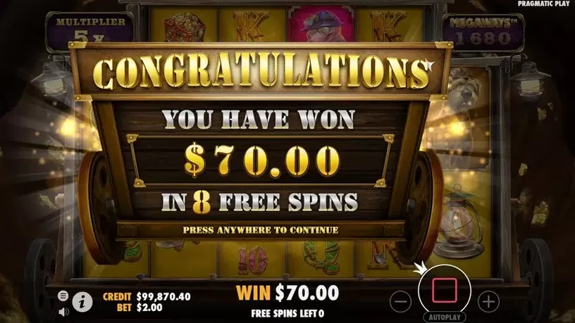 Old Gold Miner Megaways slot screenshot 9