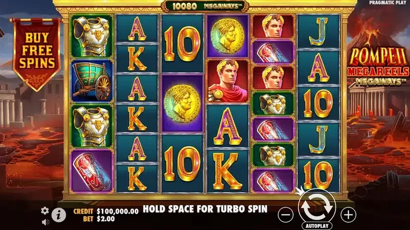 Pompeii Megareels Megaways slot screenshot 1