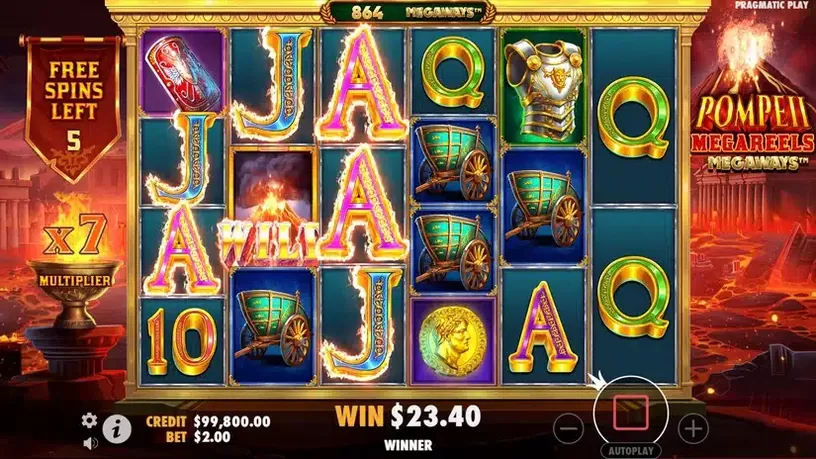 Pompeii Megareels Megaways slot screenshot 5