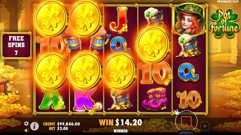 Pot of Fortune slot screenshot 4