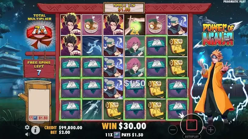 Power of Ninja slot screenshot 5