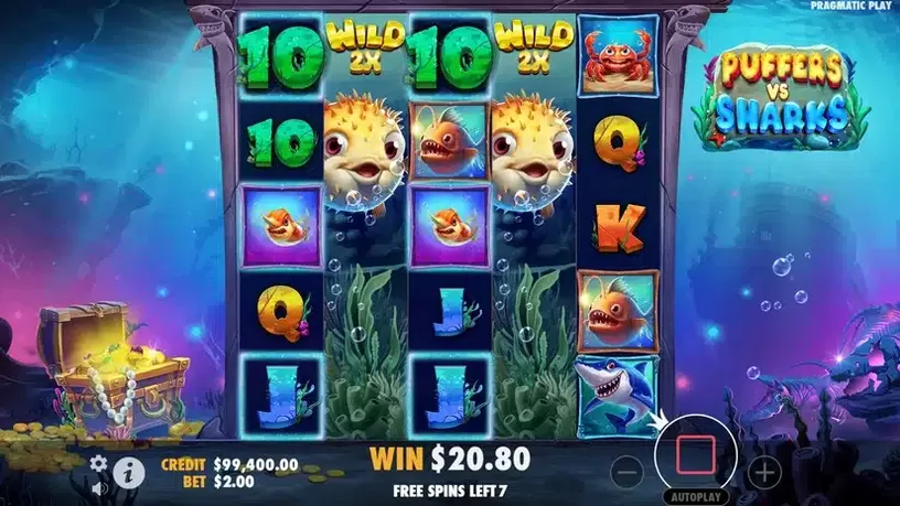 Puffers Vs Sharks slot screenshot 6