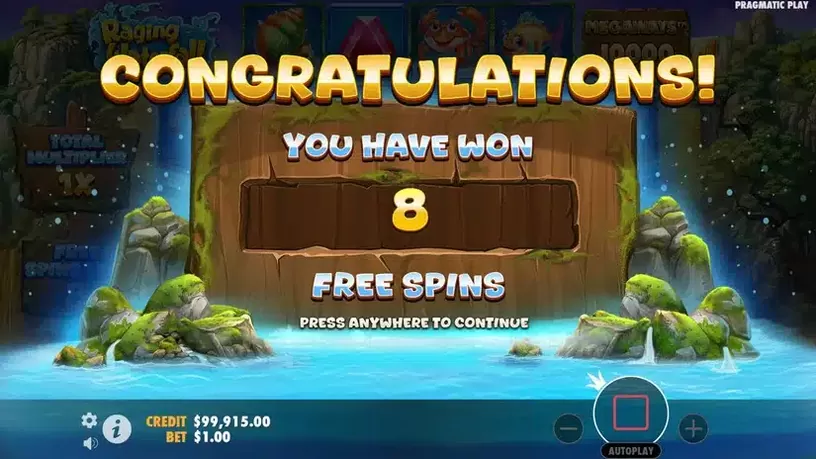 Raging Waterfall Megaways slot screenshot 3
