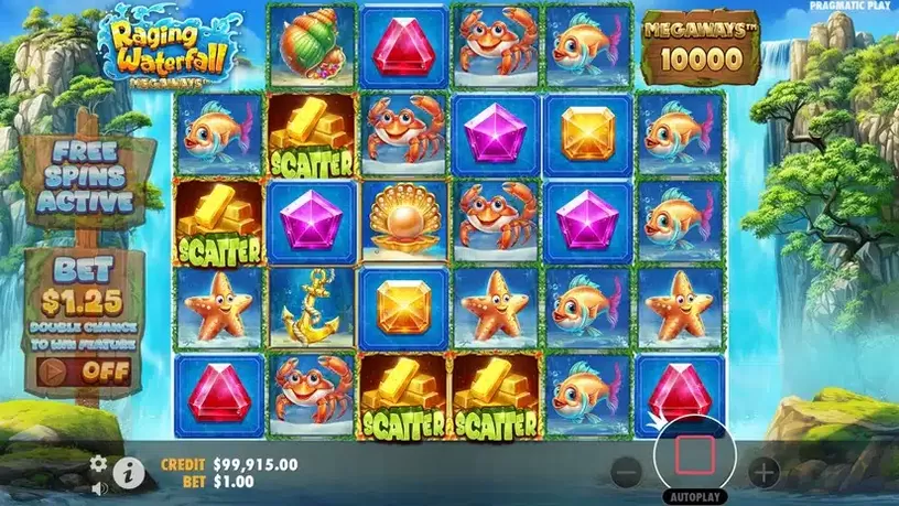 Raging Waterfall Megaways slot screenshot 2