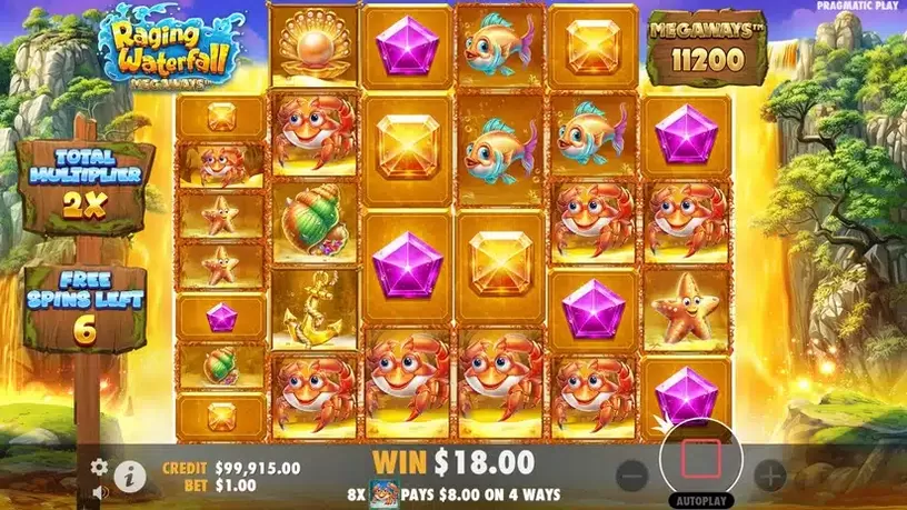 Raging Waterfall Megaways slot screenshot 5