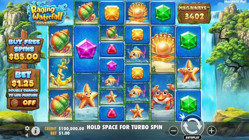 Raging Waterfall Megaways slot screenshot 1