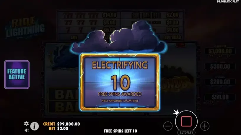Ride the Lightning slot screenshot 2