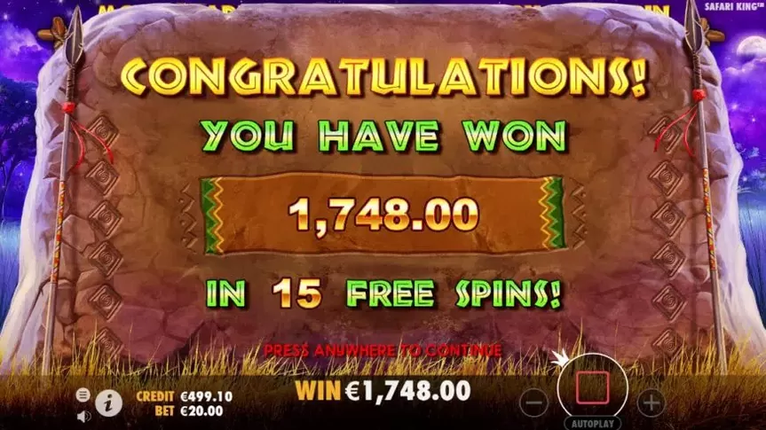Safari King slot screenshot 8