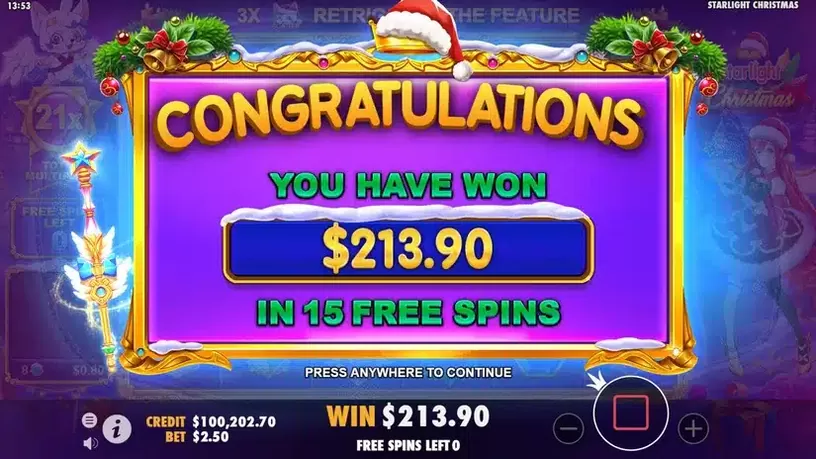 Starlight Christmas slot screenshot 8