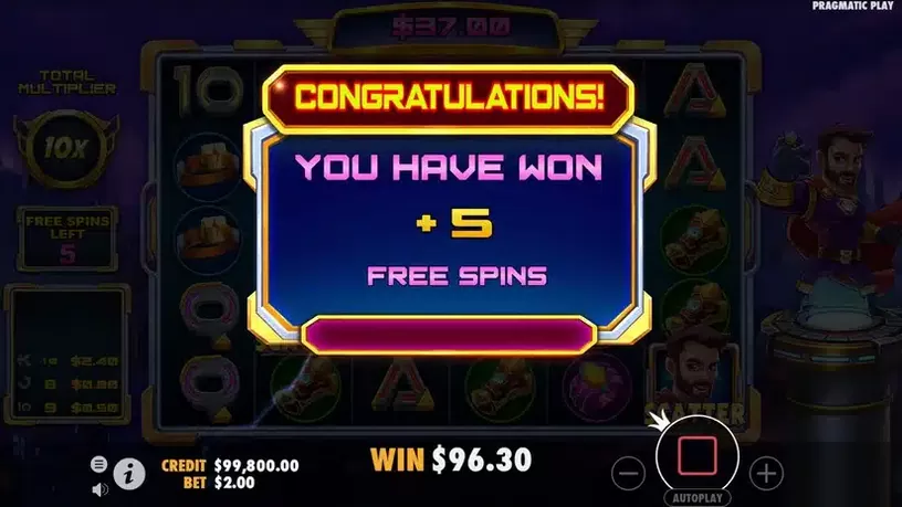 Supermania slot screenshot 5