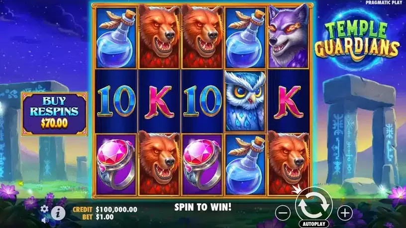 Temple Guardians slot screenshot 1