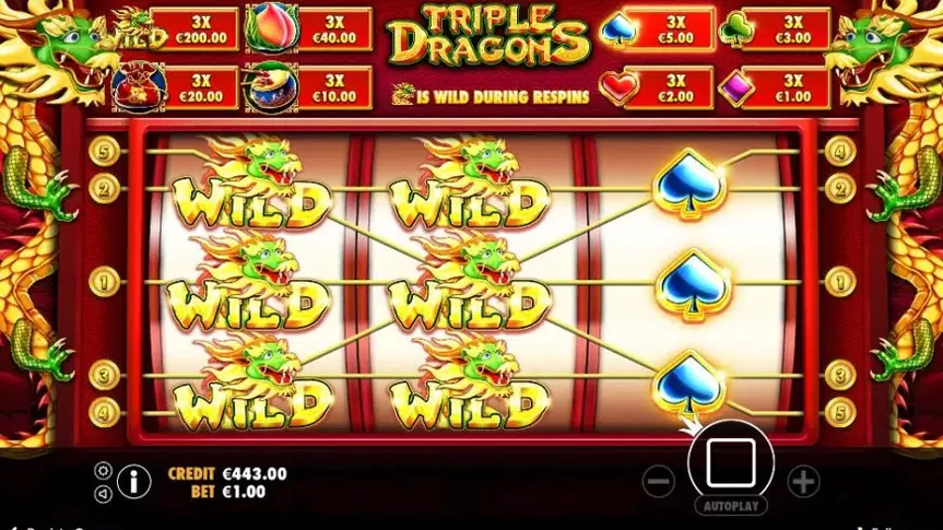 Triple Dragons slot screenshot 1