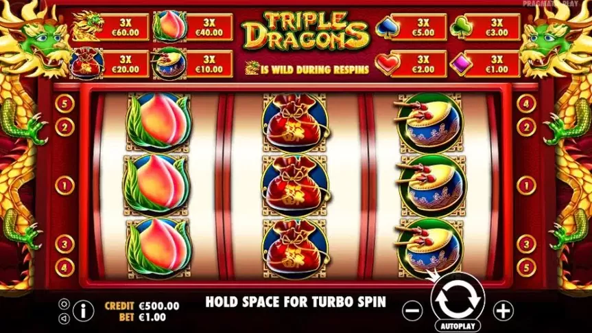 Triple Dragons slot screenshot 3