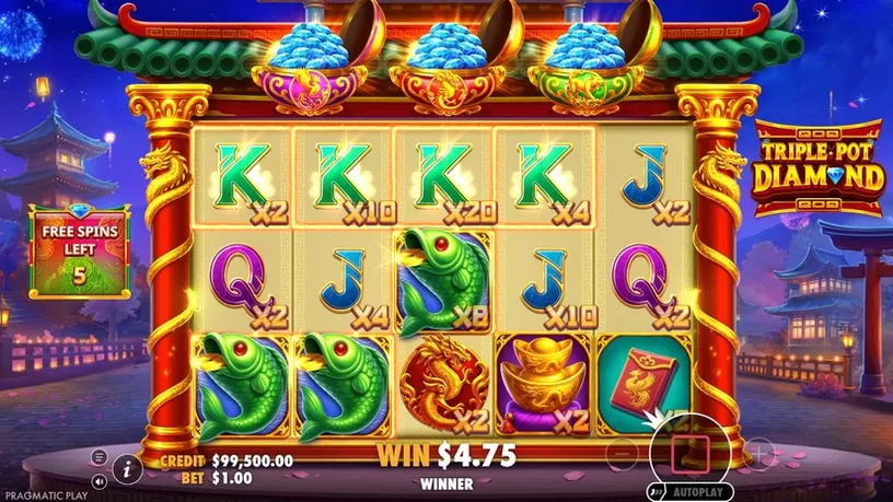 Triple Pot Diamond slot screenshot 4