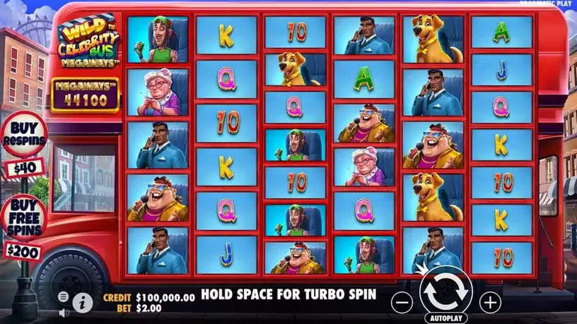 Wild Celebrity Bus Megaways slot screenshot 1