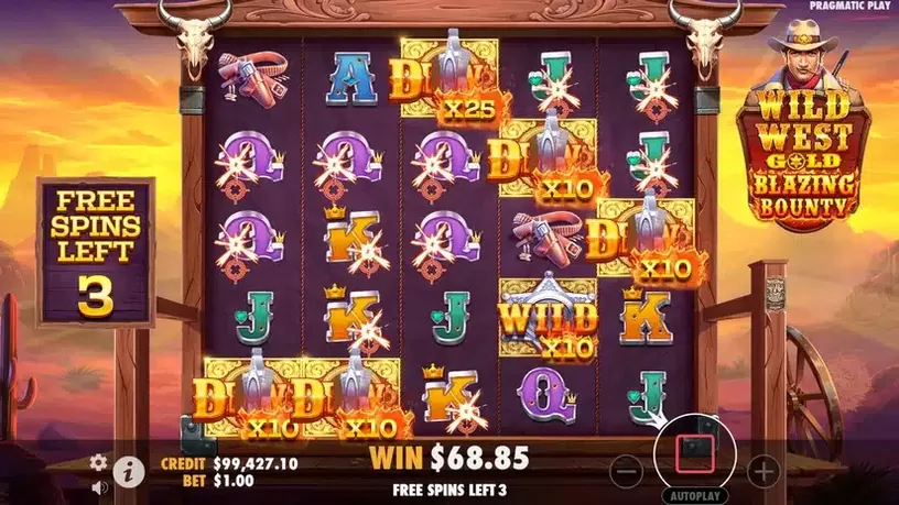 Wild West Gold Blazing Bounty slot screenshot 8