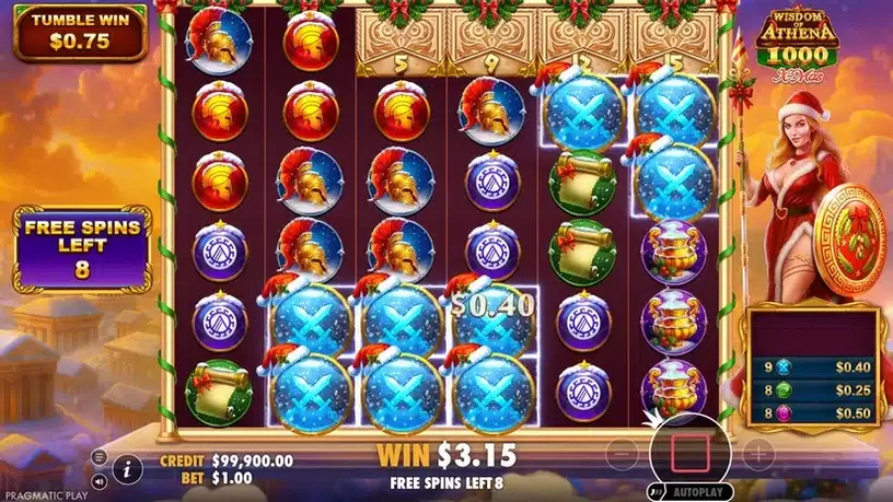 Wisdom of Athena 1000 Xmas slot screenshot 6
