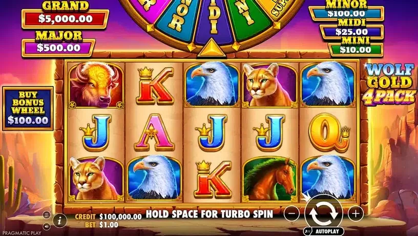 Wolf Gold 4 Pack slot screenshot 1