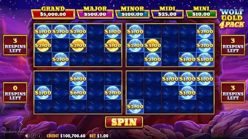Wolf Gold 4 Pack slot screenshot 8